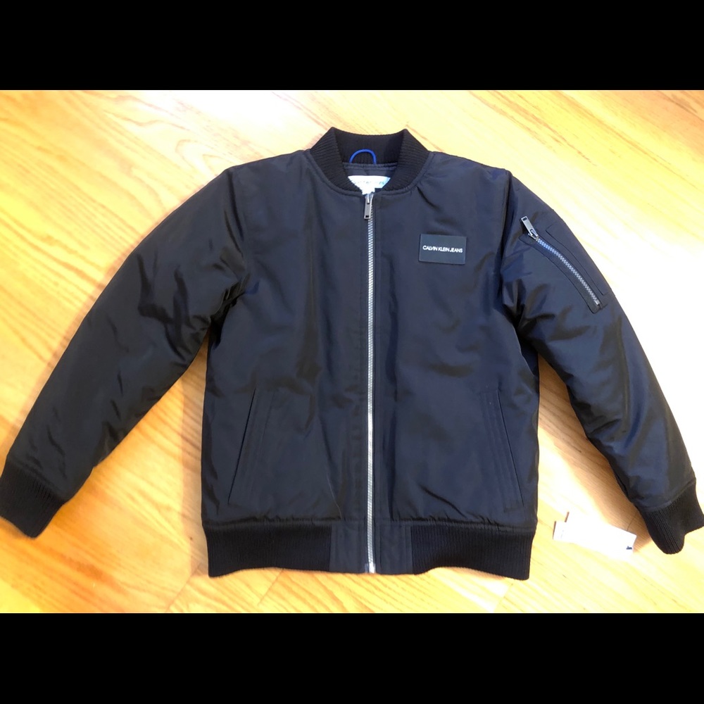 NWT Calvin Klein Boys Bomber Jacket Size 10/12 M